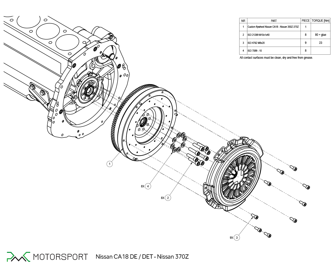 koło zamachowe nissan CA18 ca18de ca18det Nissan 370Z Z34 JK