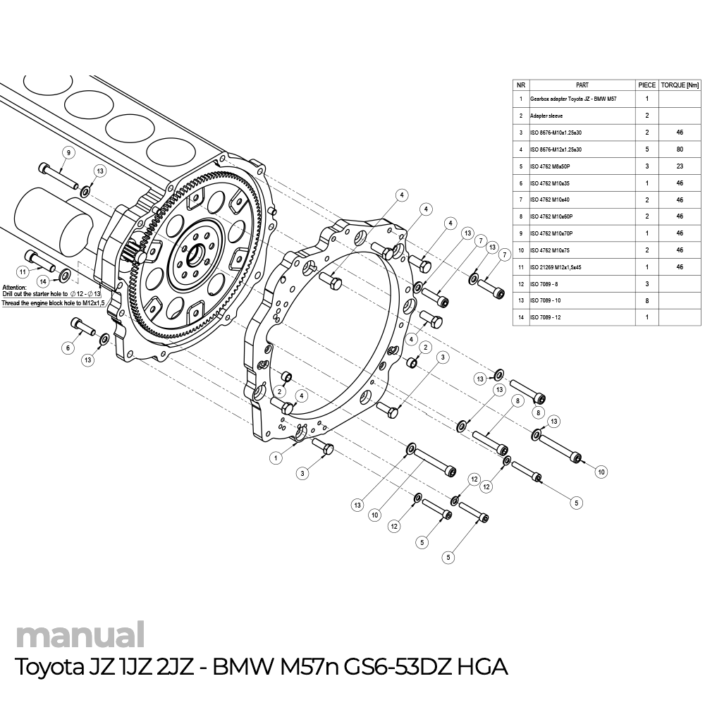 montaż skrzyni biegów zf6 gs6-53dz e46 HGA 1jz 2jz jz adapter pmc