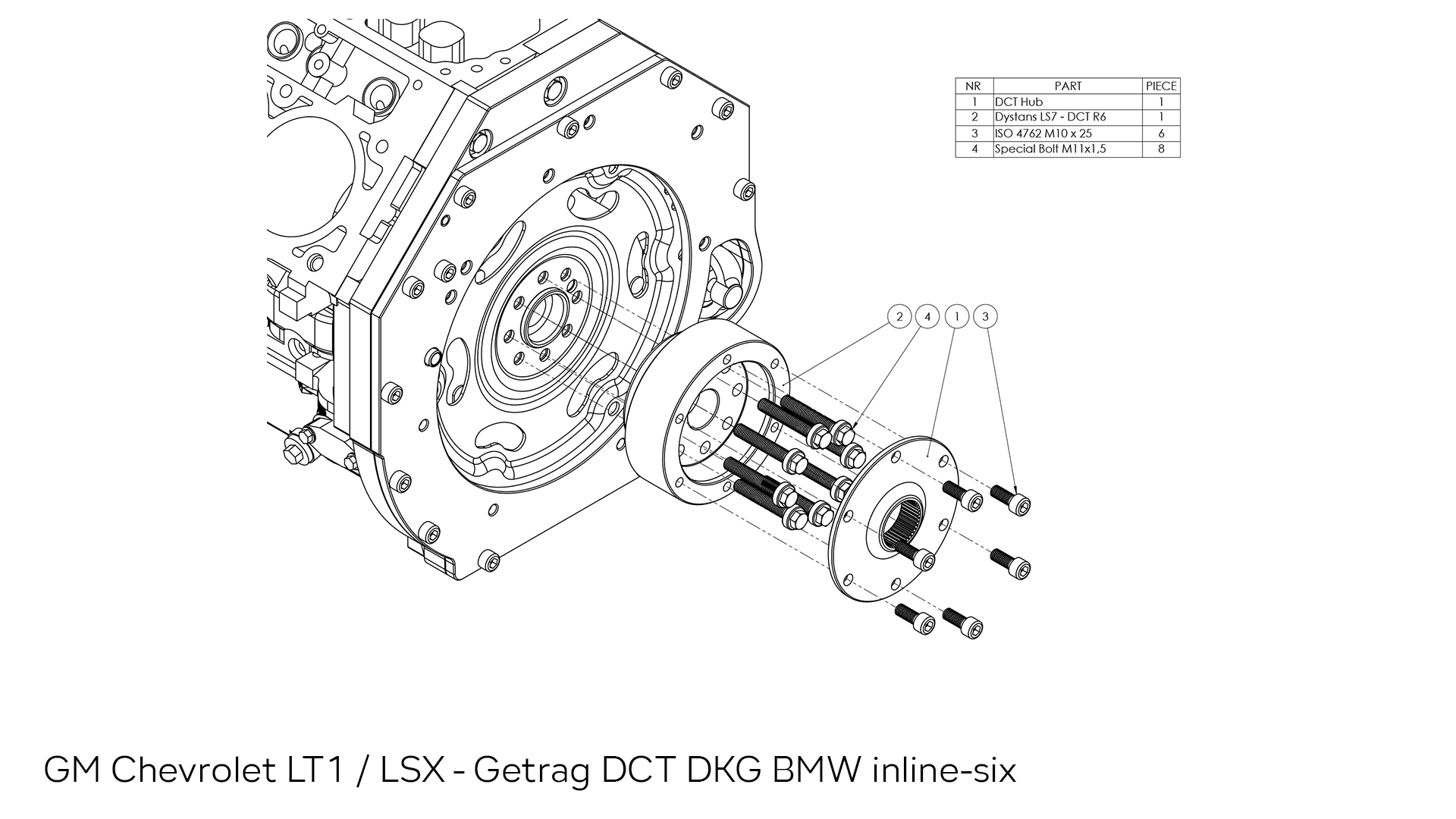 PMC flywheel installation manual GM Chevrolet V8 LT1 (5-GEN) / LSX / EcoTec3 - DCT DKG GETRAG