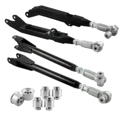 Stage 3 Zestaw regulowanych wahaczy + aluminiowe tuleje wahaczy do BMW E46 Uniball 95kN (czarne)