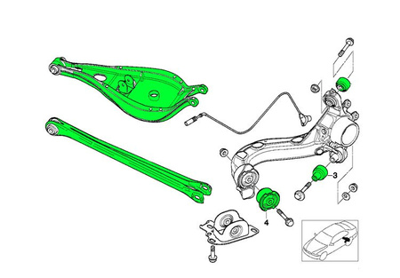 Stage 3 Zestaw regulowanych wahaczy + aluminiowe tuleje wahaczy do BMW E36 Uniball