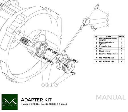 Stage 1 Honda F F20C F22C - Mazda RX-8 5-biegów - 240mm / 9.45"