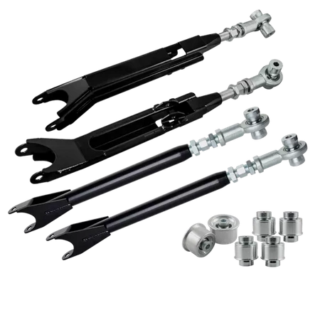 Stage 3 Zestaw regulowanych wahaczy + aluminiowe tuleje wahaczy do BMW E46 Uniball (czarne)