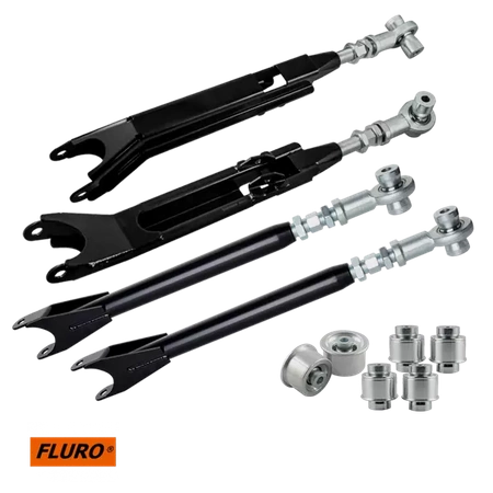 Stage 3 Zestaw regulowanych wahaczy + aluminiowe tuleje wahaczy do BMW E46 Uniball (czarne)
