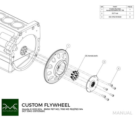 Adapter Honda K K20 K24 - BMW DCT DKG Getrag GS7D36SG N54 N55 S55 (V)