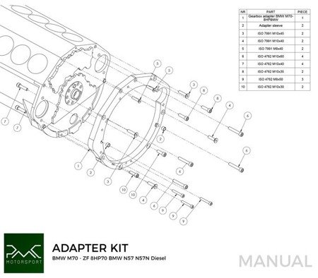 Adapter BMW V12 M70 - BMW ZF 8HP 8HP75 8HP70