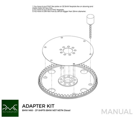 Adapter kit BMW E31 V8 M62 840Ci - BMW ZF 8HP 8HP70 8HP50